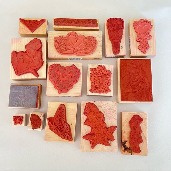 Lot Of Feminine Rubber Stamps Women Renaissance Art PSX Floral Rose Butterfly - Picture 7 of 10